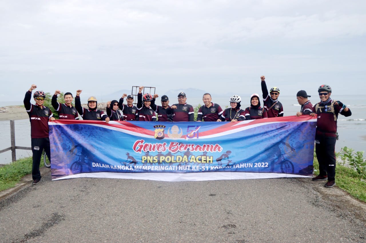 Sambut Hut ke 51 Korpri, PNS Polda Aceh Gelar Gowes Bersama
