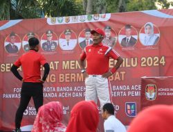 Melalui Senam Sehat, Warga Banda Aceh Diajak Dukung Pemilu 2024 Aman dan Damai